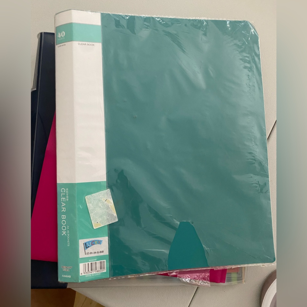 Set of colorful files clear Book folders & paper covers pink green flowers NWT